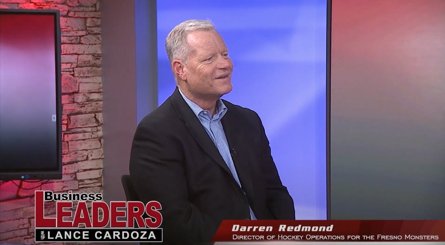 Darren on the 'Business Leaders' show talking about the Fresno Monsters.