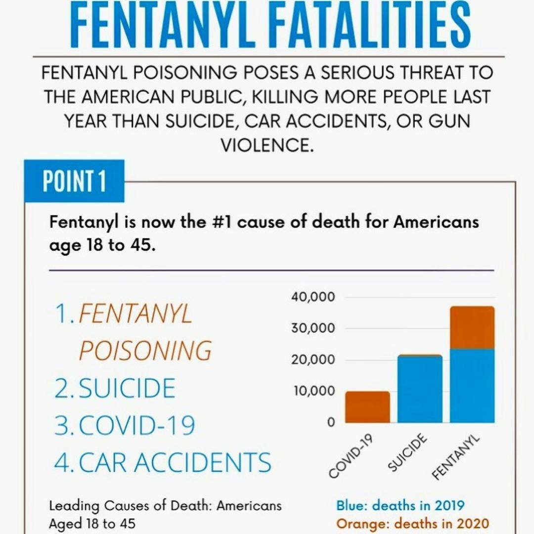 Chart of Fentanyl Fatalities statistics in America.