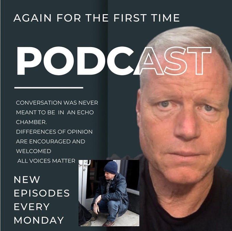 Again for the First Time Podcast Social Media Flyer.